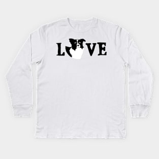 Border Collie LOVE Kids Long Sleeve T-Shirt